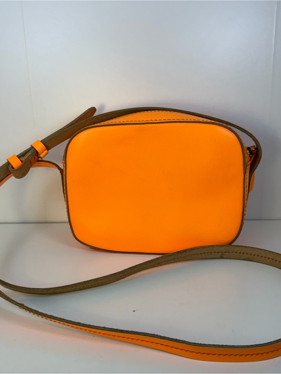 J. Crew Handbags - J. Crew Orange Leather Crossbody Camera Bag